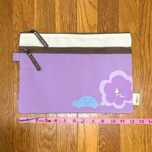 Two-pocket pouch or pencil case, purple
